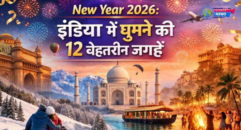 New Year 2026 पर इंडिया में घूमने की 12 बेहतरीन जगहें — मनाली, शिमला, गोवा, उदयपुर, जयपुर, ऋषिकेश, अंडमान, केरल, कसौल, दार्जिलिंग, मुंबई और कश्मीर की खूबसूरत ट्रेवल डेस्टिनेशन।